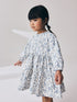 Ecru Blue Ditsy Long Sleeve Tiered Dress (3mths-7yrs) - Ecru Blue Ditsy / 12-18 Months (80-86cm)