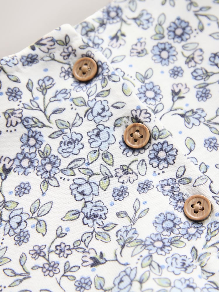 Ecru Blue Ditsy