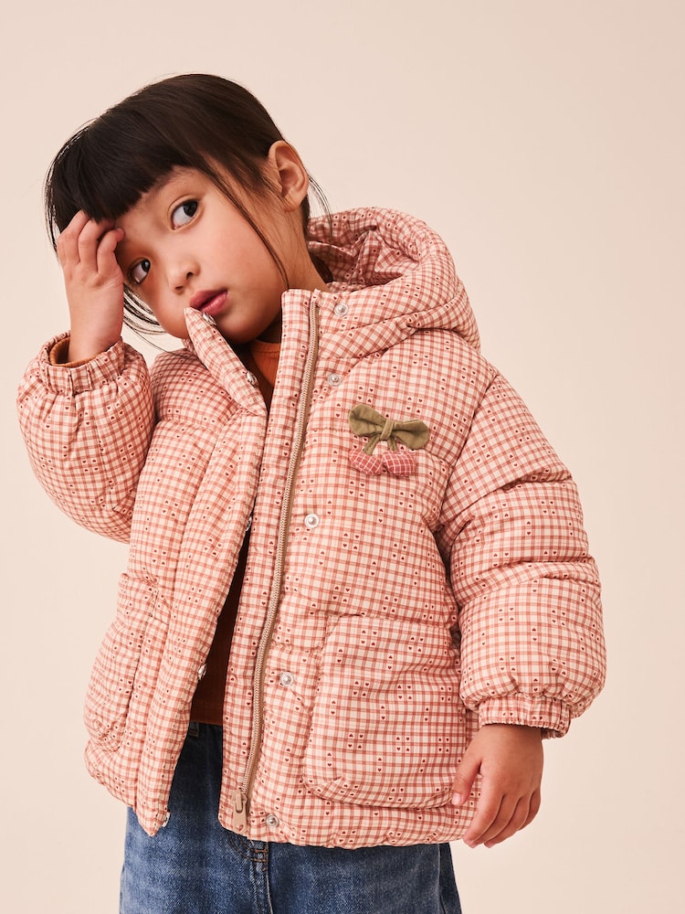 Red Gingham Shower Resistant Padded Coat (3mths-7yrs) - Red Gingham / 12 - 18 Months (80 - 86cm)
