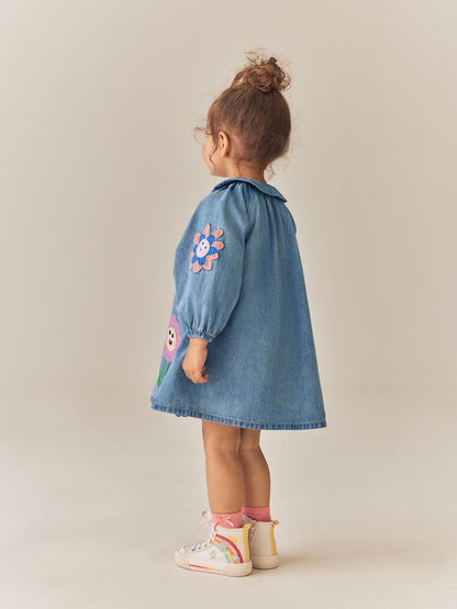 Blue Denim Long Sleeve Dress (3mths-8yrs)