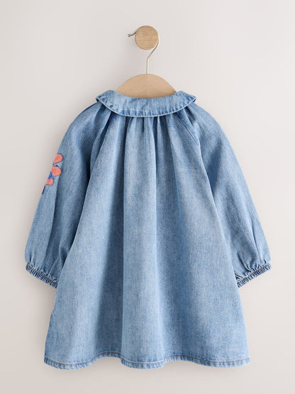 Blue Denim Long Sleeve Dress (3mths-8yrs)