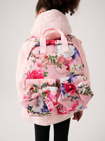 Baker by Ted Baker Pink Back to School Childrens Floral Bow Backpack