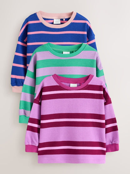 Purple Stripe Stripe T-Shirts 3PK (3mths-7yrs) - Purple Stripe / 12-18 Months (80-86cm)
