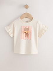 Neutral Pink Cat Short Sleeve T-Shirts 4 Pack (3mths-7yrs) - Size 3-6 Months (62-68cm)