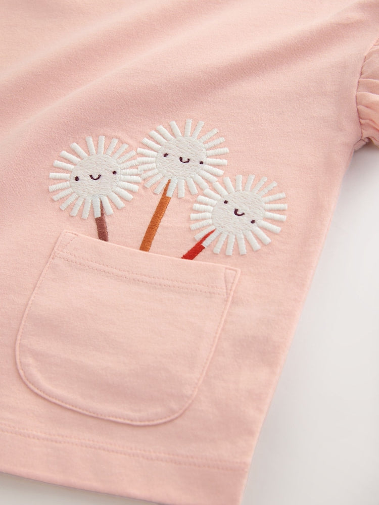 Neutral Pink Cat T-Shirts 4 Pack (3mths-7yrs)