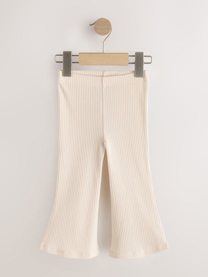 Neutral Ribbed Flare Leggings 5 Pack (3mths-7yrs)