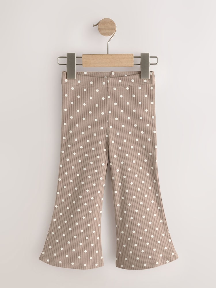 Neutral Ribbed Flare Leggings 5 Pack (3mths-7yrs)