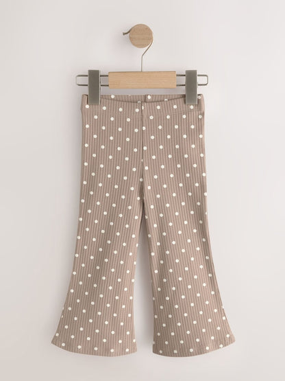 Neutral Ribbed Flare Leggings 5 Pack (3mths-7yrs)
