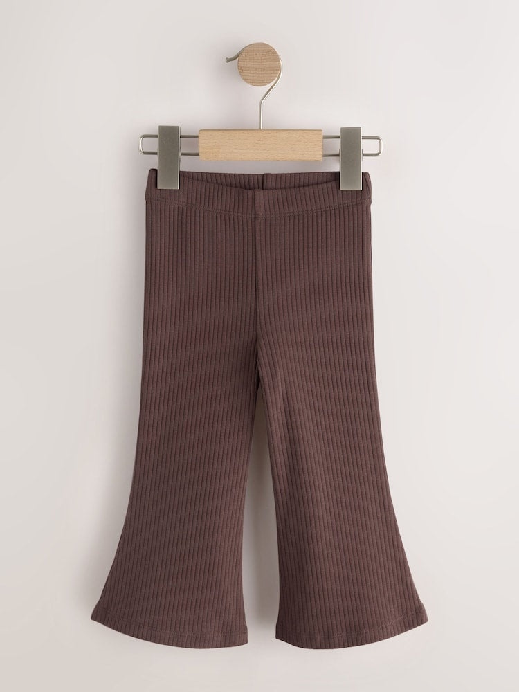 Neutral Ribbed Flare Leggings 5 Pack (3mths-7yrs)