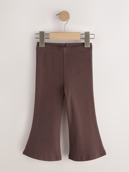 Neutral Ribbed Flare Leggings 5 Pack (3mths-7yrs)