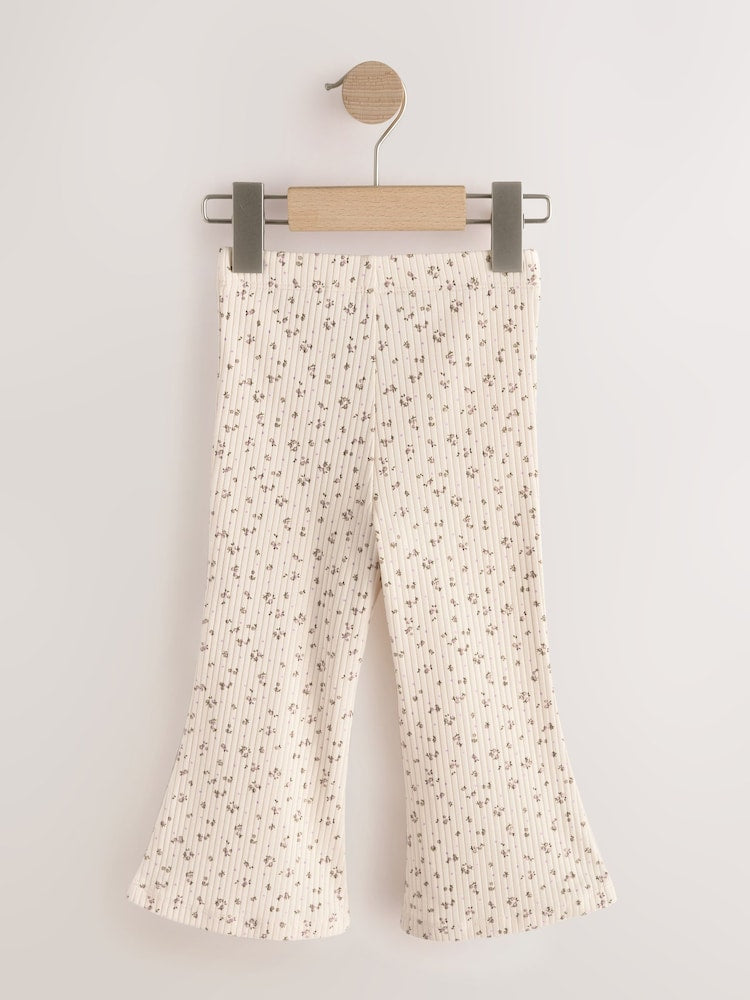 Neutral Ribbed Flare Leggings 5 Pack (3mths-7yrs)