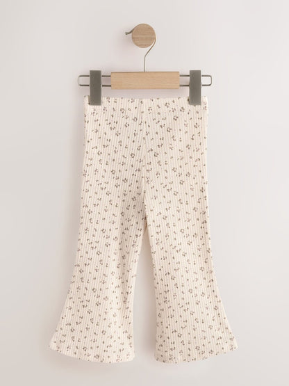 Neutral Ribbed Flare Leggings 5 Pack (3mths-7yrs)