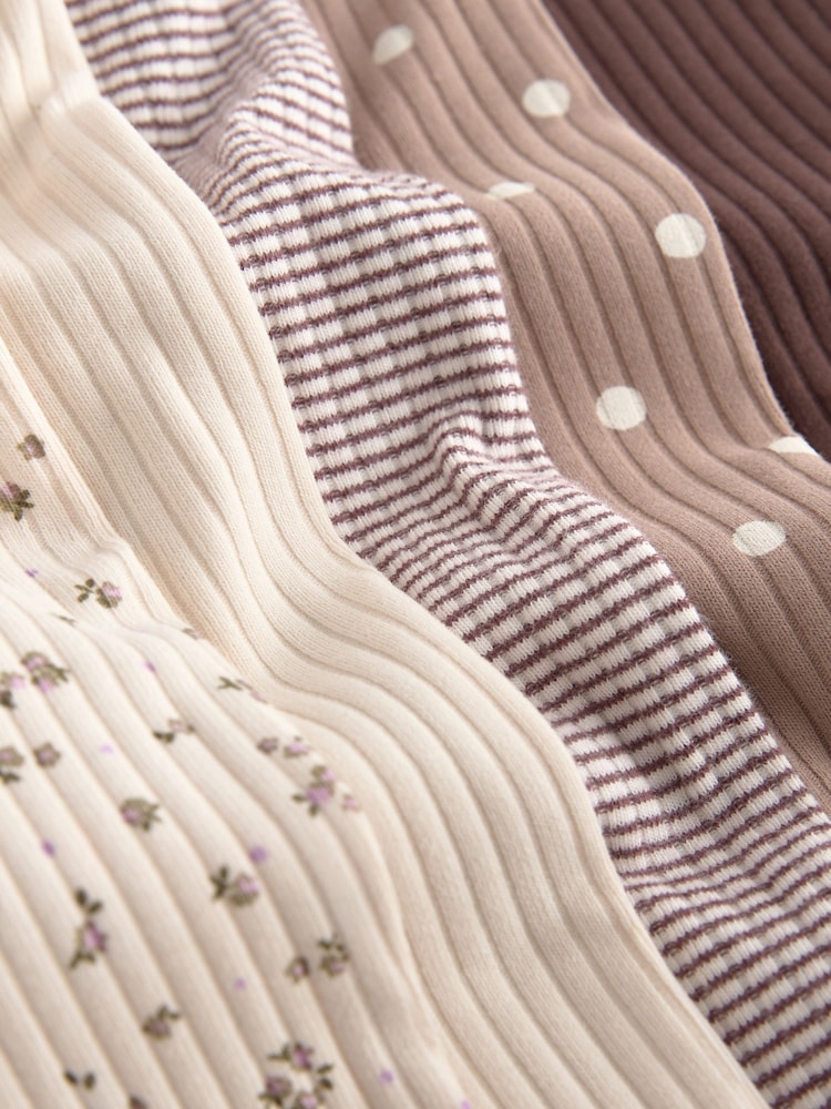 Neutral Ribbed Flare Leggings 5 Pack (3mths-7yrs)