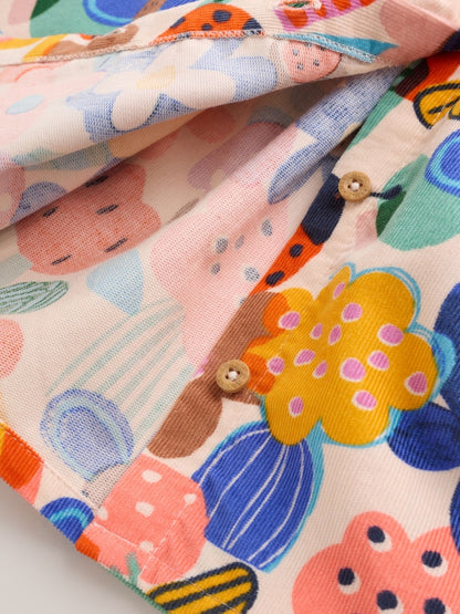 Multi Bright Print Cord Baby Dress And Tights 2 Piece Set (0mths-2yrs)
