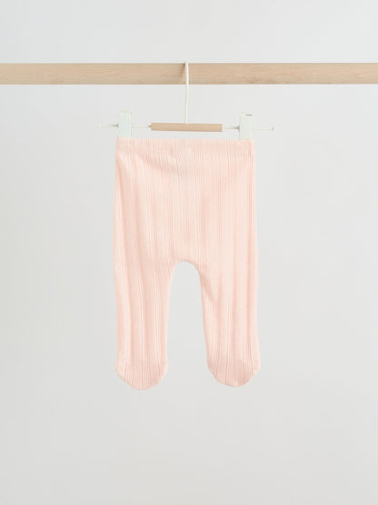 Pink Pointelle Bodysuit Leggings And Cardigan Baby Set 3 Piece (0-9mths)