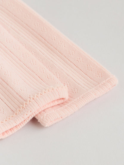 Pink Pointelle Bodysuit Leggings And Cardigan Baby Set 3 Piece (0-9mths)