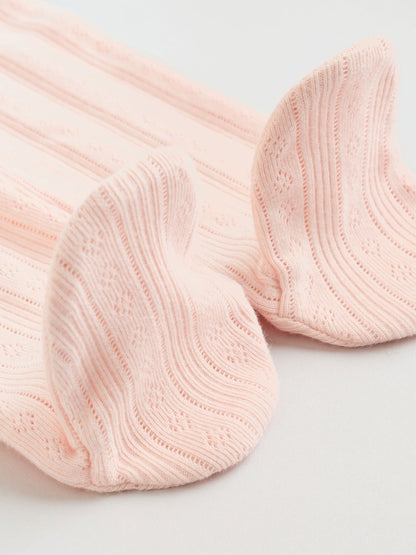 Pink Pointelle Bodysuit Leggings And Cardigan Baby Set 3 Piece (0-9mths)