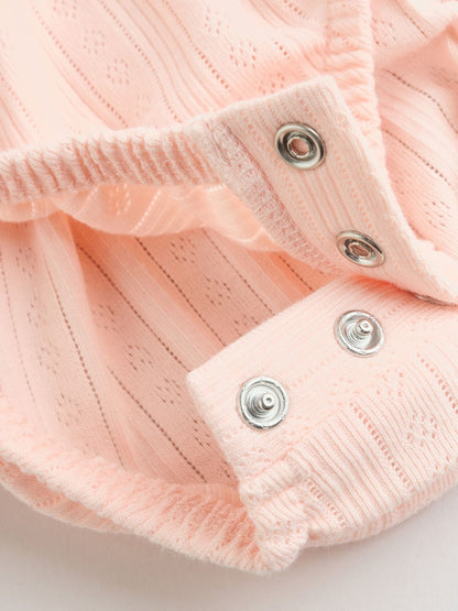 Pink Pointelle Bodysuit Leggings And Cardigan Baby Set 3 Piece (0-9mths)