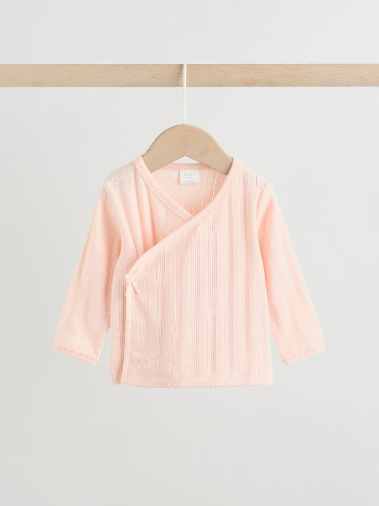Pink Pointelle Bodysuit Leggings And Cardigan Baby Set 3 Piece (0-9mths)