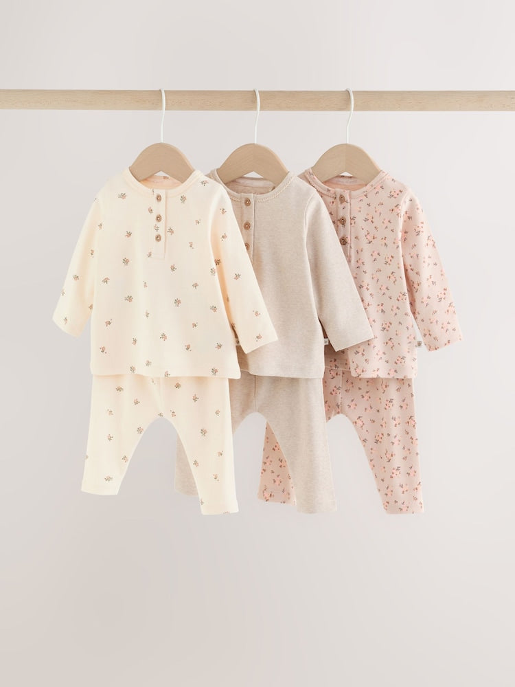 Ditsy Floral Long Sleeve T-Shirt And Leggings Baby 6 Piece Set (0mths-2yrs) - Ditsy Floral / Up to 1 Month (50-56cm)