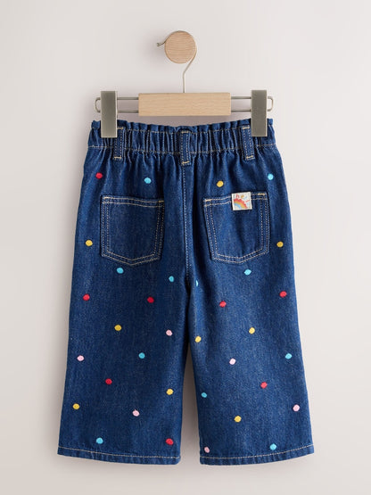 Embroidered Rainbow Spot Wide Leg Jeans (3mths-7yrs)