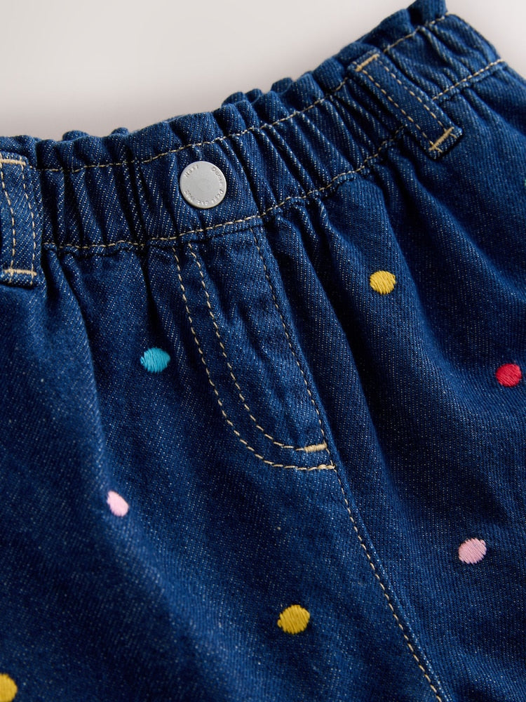 Embroidered Rainbow Spot Wide Leg Jeans (3mths-7yrs)