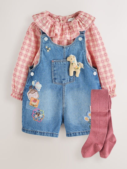 Denim Horse Dungarees Set (3mths-7yrs) - Denim Horse Dungarees / 12-18 Months (80-86cm)