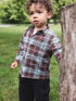 Blue/Brown Long Sleeve Check Shirt (3mths-7yrs) - Blue/Brown / 12-18 Months (80-86cm)