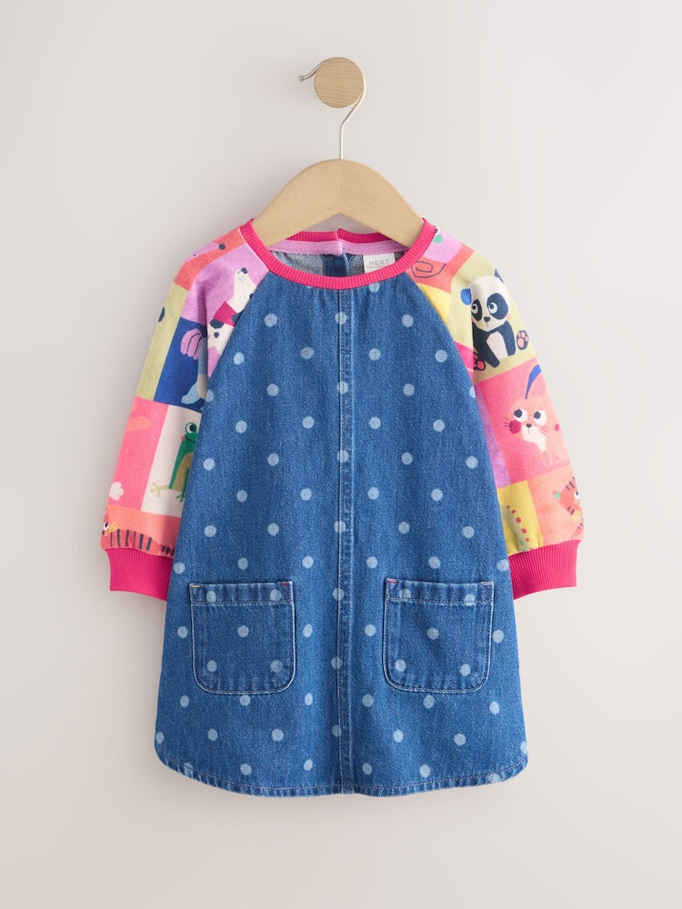 Animal Charcater Raglan Denim