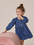Blue Denim Long Sleeve Denim Dress (3mths-8yrs) - Blue Denim Long Sleeve Denim / 12-18 Months (80-86cm)