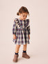 Navy Blue Heart Check Frill Collar Long Sleeve Dress (3mths-8yrs) - Navy Blue Heart Check Frill Collar Long Sleeve / 12-18 Months (80-86cm)