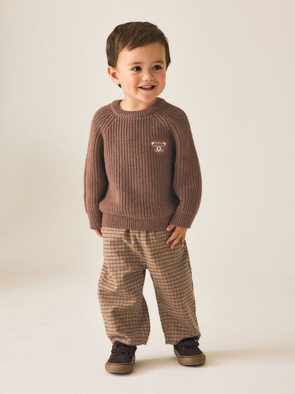 Brown Knitted Jumper and Wide Leg Trousers Set (3mths-7yrs)