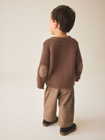 Brown Knitted Jumper and Wide Leg Trousers Set (3mths-7yrs)