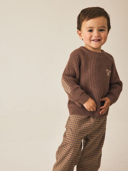 Brown Knitted Jumper and Wide Leg Trousers Set (3mths-7yrs)