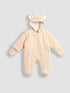 JoJo Maman Bébé Brown Bear Cosy Borg Character Pramsuit - Size Newborn - Brown Bear