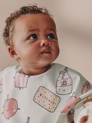 Mint Green Breakfast Club Weaning And Feeding Sleeved Bib - Size 6-12 Months (68-80cm)