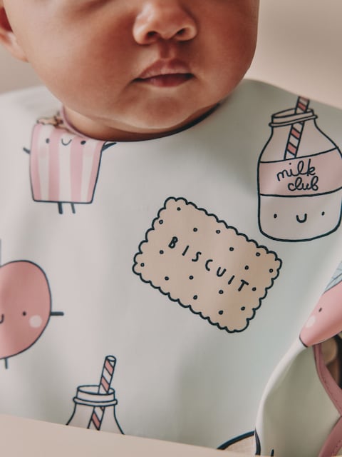 Mint Green Breakfast Club Weaning And Feeding Sleeved Bib - Size 6-12 Months (68-80cm)