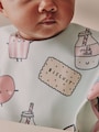 Mint Green Breakfast Club Weaning And Feeding Sleeved Bib - Size 6-12 Months (68-80cm)