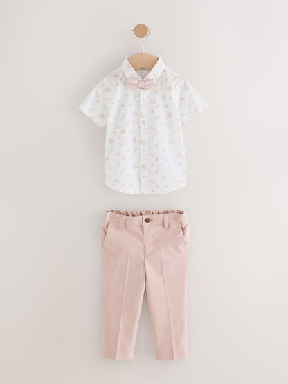 Pink Blazer Shirt Trousers and Bow Tie Set (3mths-9yrs)