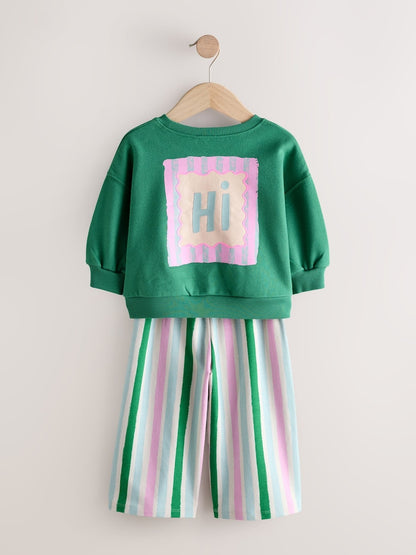 Green/Pink Top &amp; Trousers Set 2 Pack (3mths-7yrs)