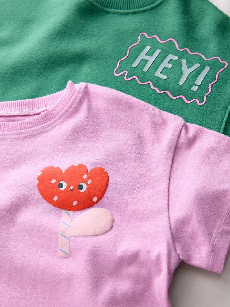 Green/Pink Top &amp; Trousers Set 2 Pack (3mths-7yrs)