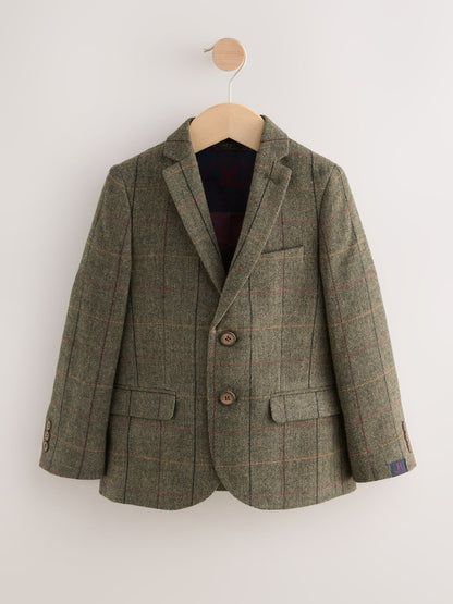Green/Brown Check Blazer (3-16yrs)