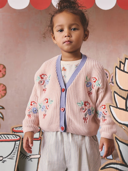 Pink Floral Cath Kidston Cardigan (3mths-8yrs) - Size 3-6 Months (62-68cm) - Pink Floral Cath Kidston