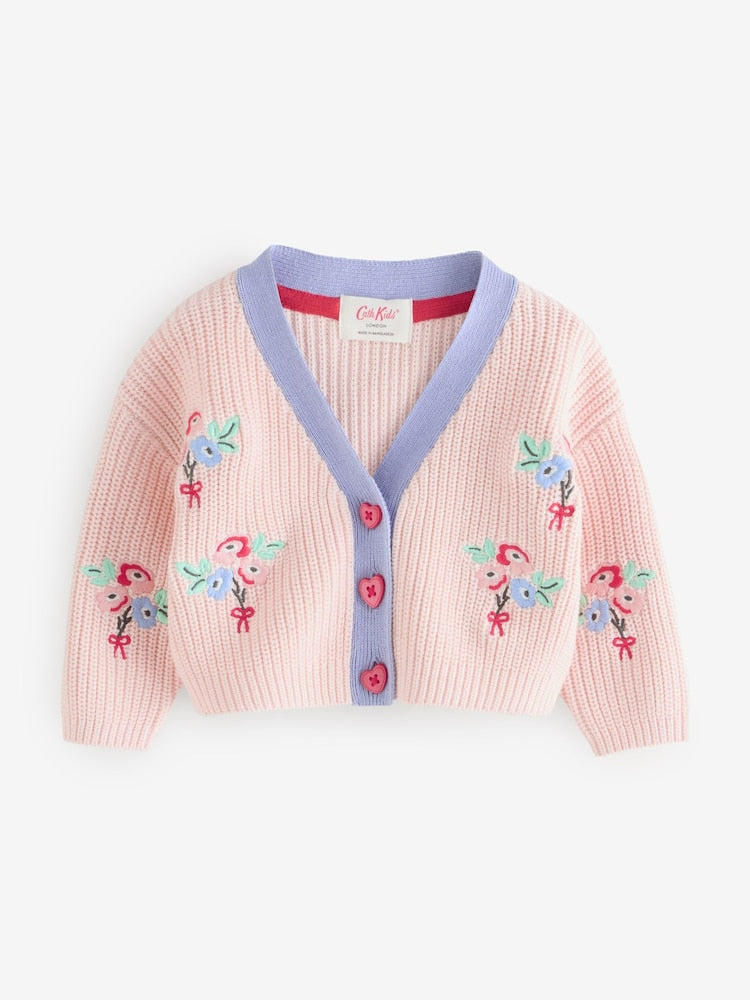 Pink Floral Cath Kidston Cardigan (3mths-8yrs) - Size 3-6 Months (62-68cm)