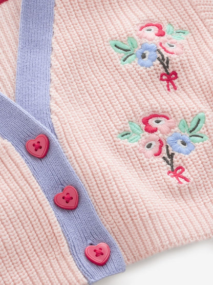 Pink Floral Cath Kidston Cardigan (3mths-8yrs) - Size 3-6 Months (62-68cm)