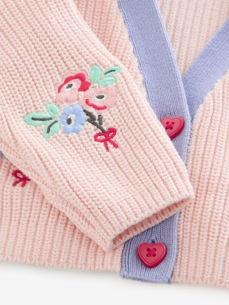 Pink Floral Cath Kidston Cardigan (3mths-8yrs) - Size 3-6 Months (62-68cm)