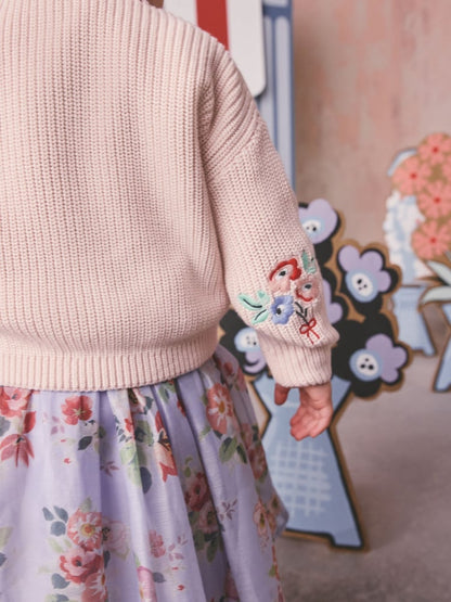 Pink Floral Cath Kidston Cardigan (3mths-8yrs) - Size 3-6 Months (62-68cm)
