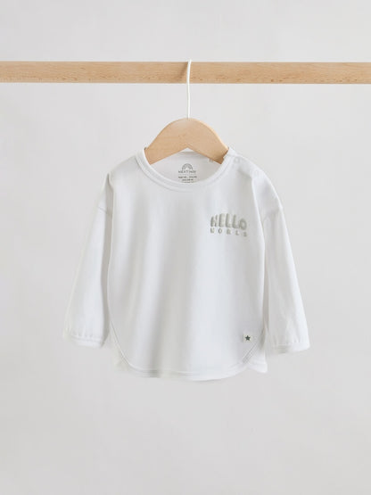 White Jersey Jacket Bodysuit and Leggings 3 Piece Baby Set (0mths-2yrs)