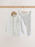 White Jersey Jacket Bodysuit and Leggings 3 Piece Baby Set (0mths-2yrs)