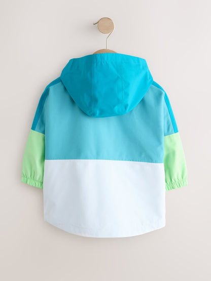 Green Colour Block Waterproof Cagoule (3mths-7yrs) - Size 3-6 Months (62-68cm)